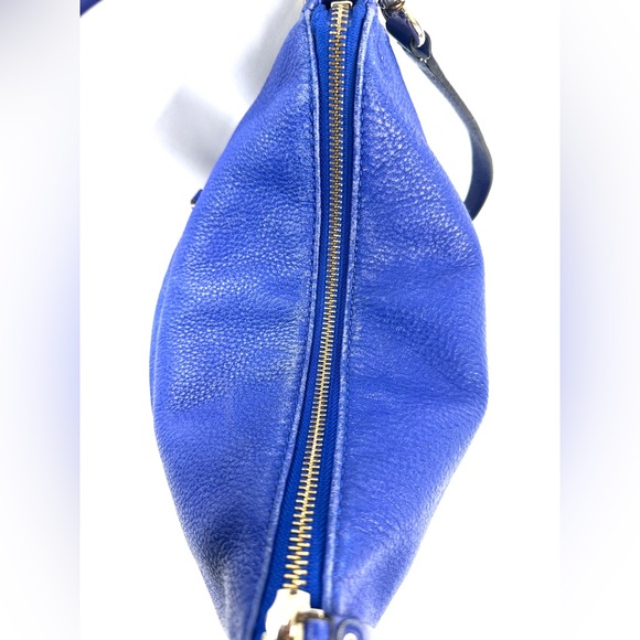 Kate Spade Blue Pebbled Leather Medium Crossbody Bag Zip Around Expandable - Picture 10 of 11